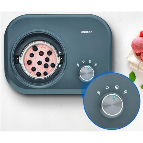 Medion LIFE aparat za sladoled MD 10169 (črna/nerjaveče jeklo, za 1,00 ml sladoleda, 100 W)