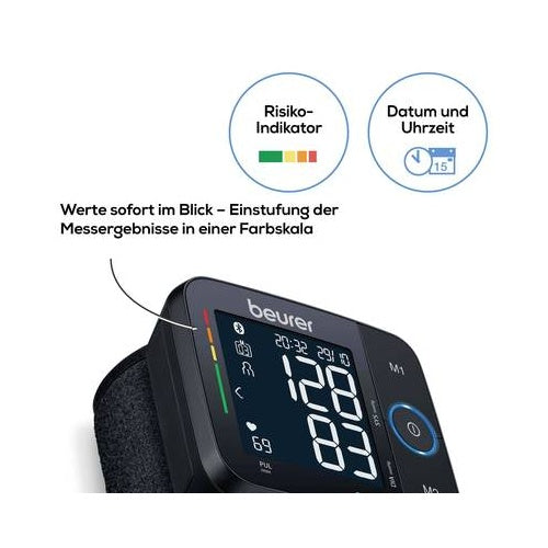 Beurer BC 54 mjerač krvnog tlaka, na baterije, za ručni zglob, 60 mjesta za pohranu, Bluetooth, crni