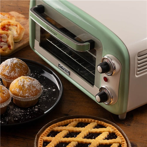 Mini pečica Ariete Vintage Green (bela/svetlo zelena, 800 W, 10 litrov)