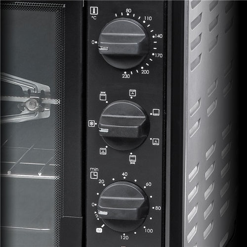 Mini pečica Rommelsbacher BG 1805/E, nerjaveče jeklo/črna