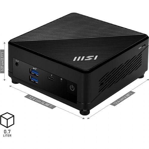 Mini namizni računalnik MSI Cubi 5 12M-407BEU barebone i3 / WiFi 6E + BT 5.3 / 1Gbps + 2.5Gbps / črn i3 / Intel Graphics / FreeDOS