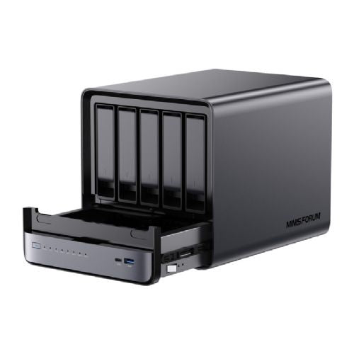 MINI-PC Minis Forum NAS N5 AMD Ryzen 7 H255, 16 GB + 128 GB prostora za shranjevanje operacijskega sistema