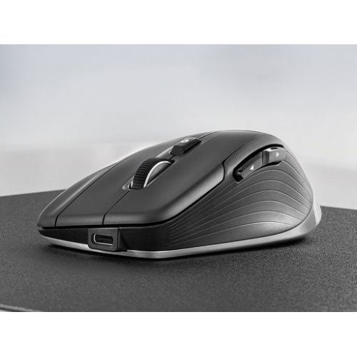 Miška 3Dconnexion CadMouse Compact Wireless črna/srebrna, brezžična in kabelska, 7200 dpi, optična, vključno s torbico