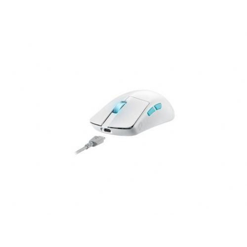 Miška Asus ROG Harpe Ace Aim Lab Edition brezžična optična, 36.000 dpi, ROG AimPoint senzor, ambidextrous, bela