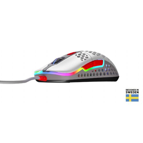 Miška Cherry Xtrfy M42 RGB, žična, 16.000 dpi, siva/rdeča