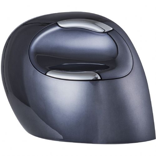 Miška Evoluent VerticalMouse D črna/srebrna, srednja, desna, optična z lasersko tehnologijo, ergonomija za desničarje, USB povezava, nastavljivi gumbi