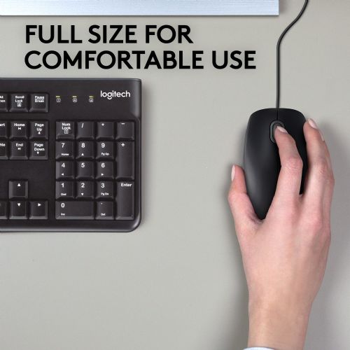 Miška Logitech B110 Silent, 1000 dpi, žična, črna