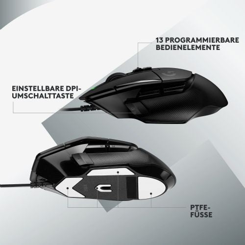 Miška Logitech G502 X, 25.000 dpi, senzor Hero 25K, črna