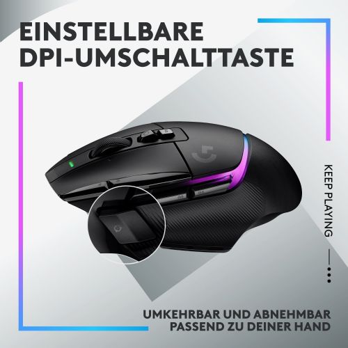 Miška Logitech G502 X Plus, LightSpeed, HERO 25K, Windows/macOS, črna