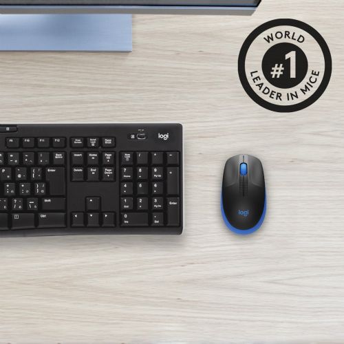 Miška Logitech M190, 1000 dpi, modra/črna