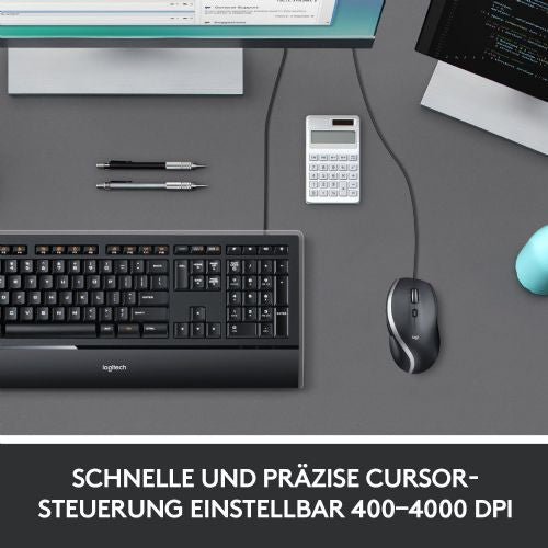 Miška Logitech M500s Corded, 4000 dpi, žična, črna