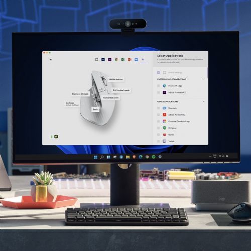 Miška Logitech MX Master 3S, 7 gubmov, 8000 dpi, Bluetooth, svetlo siva