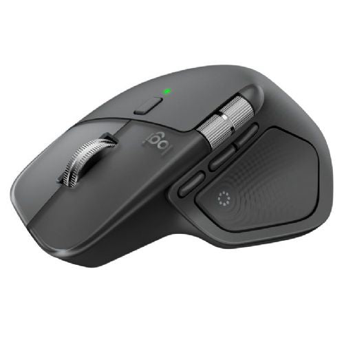 Miška Logitech MX Master 4 grafitna, Bluetooth in Logi Bolt, lasersko sledenje 8000 dpi, podpora Windows/macOS/Linux/ChromeOS/iPadOS/Android, polnilna baterija