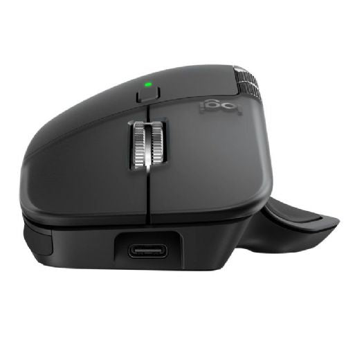 Miška Logitech MX Master 4 grafitna, Bluetooth in Logi Bolt, lasersko sledenje 8000 dpi, podpora Windows/macOS/Linux/ChromeOS/iPadOS/Android, polnilna baterija