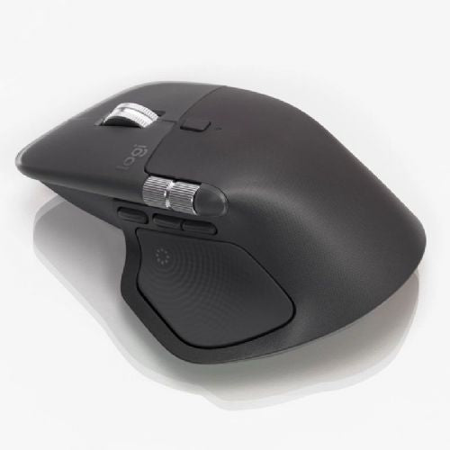 Miška Logitech MX Master 4 grafitna, Bluetooth in Logi Bolt, lasersko sledenje 8000 dpi, podpora Windows/macOS/Linux/ChromeOS/iPadOS/Android, polnilna baterija