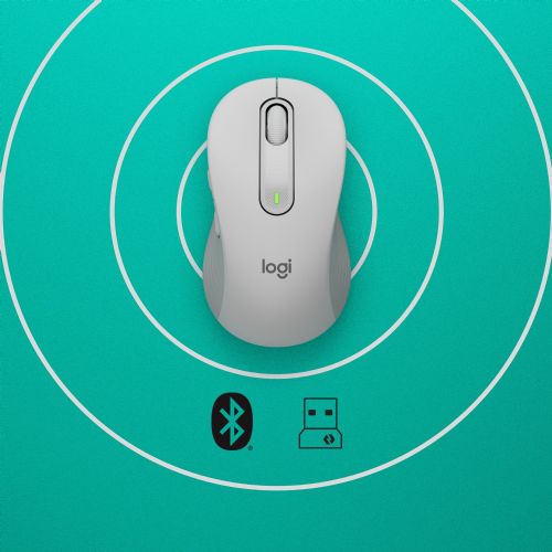 Miška Logitech Signature M650 Wireless, 2000 dpi, bela