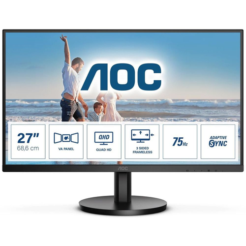 Monitor AOC Q27B3MA 69 cm (27-palčni), QHD, VA, 2560 x 1440, 16:9, 75 Hz, HDMI, DisplayPort, Adaptive Sync