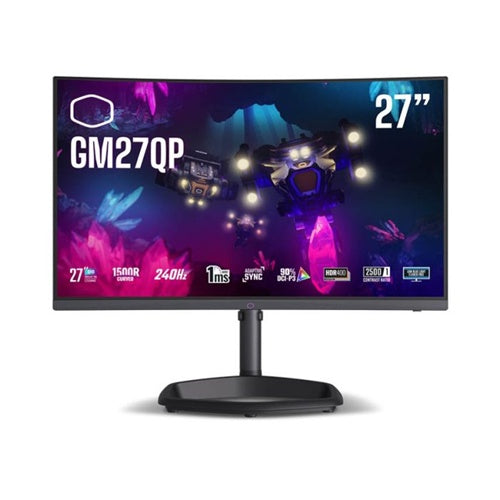 Cooler Master GM27QP monitor (68,6 cm (27"), crni, QHD, VA, zakrivljeni, Adaptive-Sync, 240Hz panel)