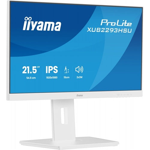 Monitor Iiyama Prolite XUB2293HSU-W7 (54,5 cm (21,5"), bel (mat), FullHD, IPS, Adaptive-Sync, nastavljivo stojalo, 100Hz zaslon)