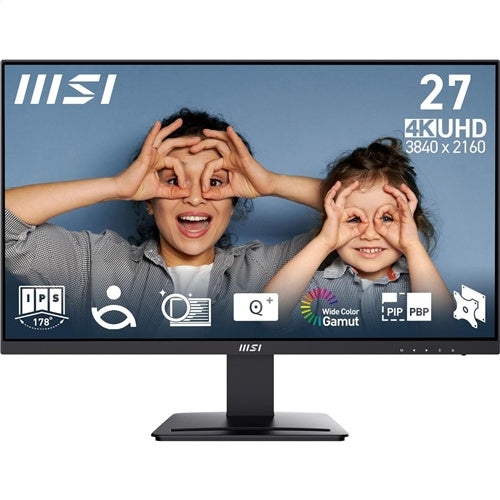 Monitor MSI PRO MP273UDE 27", 4K Ultra HD, IPS, EyesErgo, črn