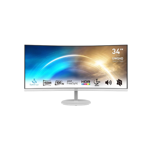 Monitor MSI PRO MP341CQWDE 34" WQHD VA ukrivljen 100 Hz bel