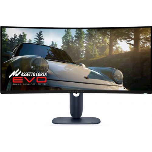 Monitor Dell Alienware AW3425DW QD-OLED, 86,9 cm (34"), 3440 x1440 WQHD, 21:9, ukrivljen, 250 cd/m2, 0,03ms, RGB, črn