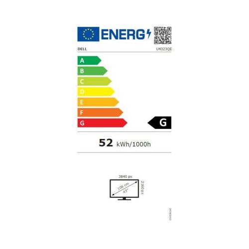 Monitor Dell UltraSharp U4323QE (108 cm (43 palcev), črno-srebrn, UltraHD/4K, IPS, HDMI, USB-C)