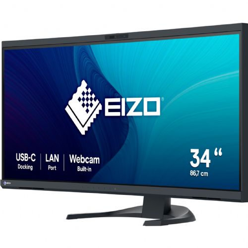 Monitor Eizo FlexScan EV3450XC-BK, 86,7cm (34,1"), UWQHD, IPS, 21:9, 300cd/m2,60Hz,5ms, kamera, HDMI, DP, USB-C (95W), črna