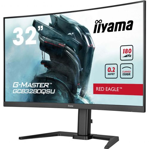 Monitor Iiyama G-Master GCB3280QSU-B2 31,5", QHD, VA, ukrivljen, 180Hz, črna