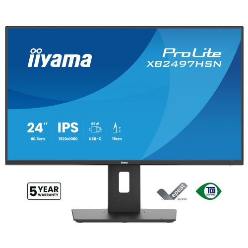 Monitor Iiyama ProLite XB2497HSN-B1 23,8" IPS, Full HD, 100 Hz, USB-C, Daisy Chain