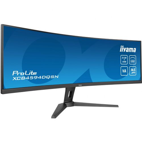 Monitor Iiyama Prolite XCB4594DQSN-B1 105.06 cm (45''), 5120x1440 (QHD), VA, 450cd/m2, 32:9, 165Hz 0,8ms HDMI DP USB-C 90W, RJ45 LS Črn