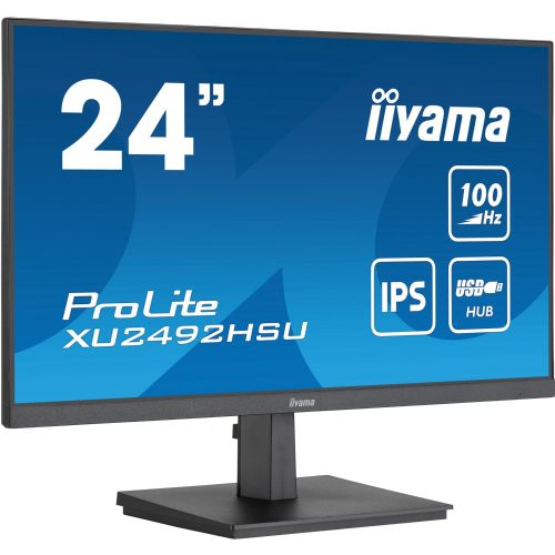Monitor Iiyama ProLite XU2492HSU-B6, 60,45cm (23,8"), 1920x1080 FHD, 16:9,IPS,250cd/m2,0,4ms,HDMI,DP,USB-A,črna