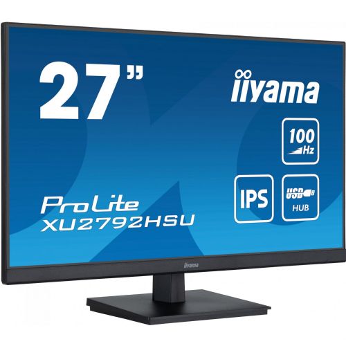 Monitor Iiyama ProLite XU2792HSU-B6 68,58 cm (27"), 1920x1080 (FHD), 250cd/m2, 16:9 FHD IPS 100Hz 0,4ms HDMI DP USB VESA, črna
