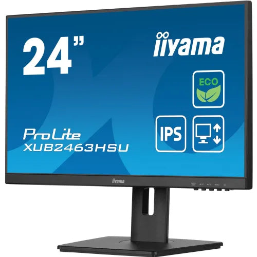 Monitor Iiyama ProLite XUB2463HSU-B1, 60,96cm (24"), 1920x1080FHD,16:9,IPS,250cd/m2,100Hz,3ms,HDMI,DP,USB-A,črna
