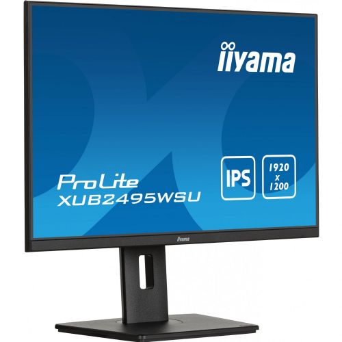 Monitor Iiyama Prolite XUB2495WSU-B7 60,96 cm (24"), 1920x1200 (FHD+), 16:10 IPS 4ms 75Hz HDMI DP USB zvočnik Pivot, črna