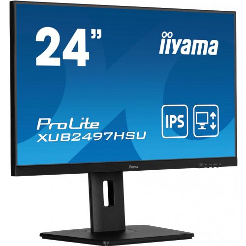Monitor iiyama ProLite XUB2497HSU-B2 60,5 cm (23,8"), 1920x1080 (FHD), IPS, 300 cd/m2, 16:9 1ms 100Hz USB-Hub HDMI DP zvočnik Pivot, črna