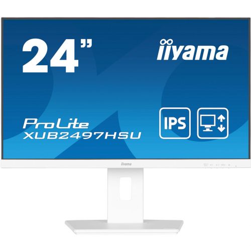 Iiyama ProLite XUB2497HSU-W2 monitor (60,5 cm (23,8"), bijeli (mat), FullHD, IPS, USB hub, 100Hz panel)