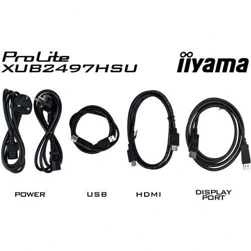 Iiyama ProLite XUB2497HSU-W2 monitor (60,5 cm (23,8"), bijeli (mat), FullHD, IPS, USB hub, 100Hz panel)