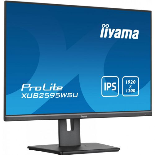 Monitor Iiyama ProLite XUB2595WSU-B5, 25", IPS, nastavljiva višina in vrtljiva funkcija, 1920 x 1200, HDMI, DisplayPort, USB Hub, FreeSync