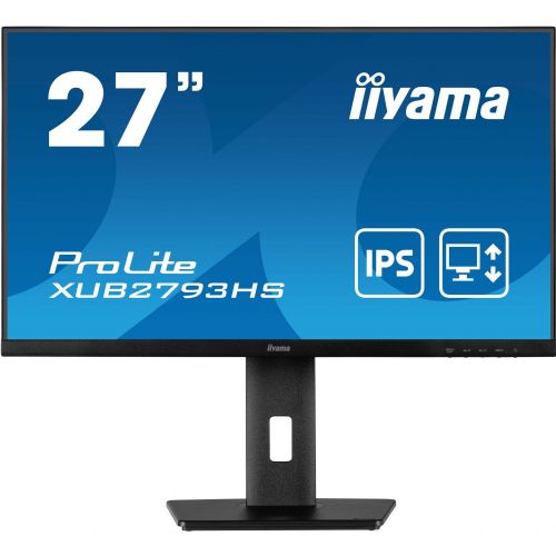 Monitor Iiyama XUB2793HS-B7, 68,6 cm (27"), 1920 x 1080 (FHD), IPS, 300 cd/m2, 1 ms, 100 Hz, HDMI, črna