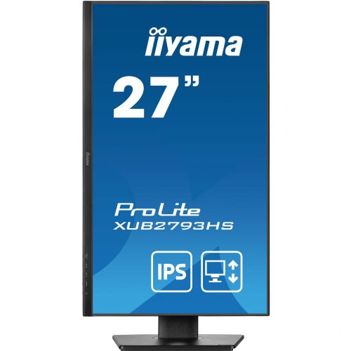 Monitor Iiyama XUB2793HS-B7, 68,6 cm (27"), 1920 x 1080 (FHD), IPS, 300 cd/m2, 1 ms, 100 Hz, HDMI, črna