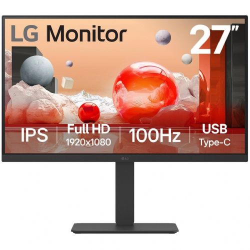Monitor LG 27BA650-B, 68,6 cm (27"), 1920 x 1080 (FHD), 16 : 9, FHD, IPS, 5 ms, 100 Hz, HDMI, DP, USB-C, zvučnik, pivot, crni