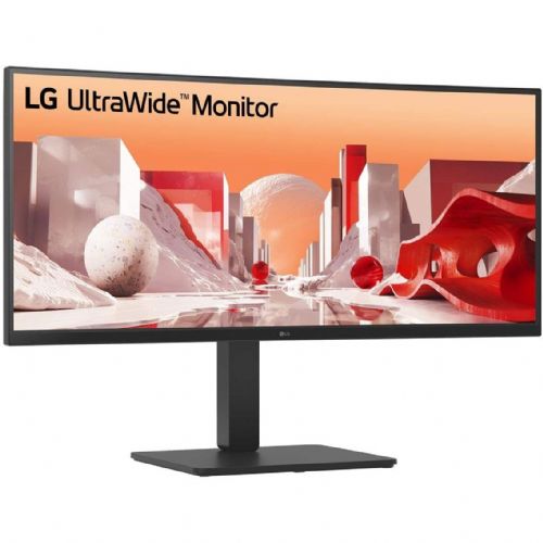 Monitor LG 34BA75QE-B 86,4 cm (34"), 3440x1440 (QHD), IPS, 300 cd/m2, 21:9 ukrivljen 5ms 60Hz HDR10 HDMI DP USB-C 90W, zvočnik, črna