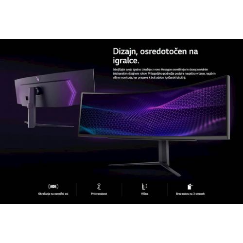 Monitor LG 49" 49GR85DC-B UltraGear zakrivljeni, 5120x1440, 2x HDMI, DP, 240Hz 49GR85DC-B.AEU