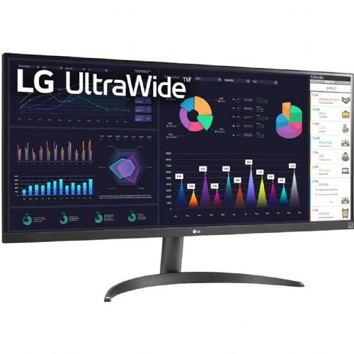 Monitor LG UltraWide 34WQ500-B, 86,36 cm (34"), 2560 x 1080 (QHD), IPS, 400 cd/ m2, 21 : 9, 5 ms, 100 Hz, HDMI, USB-C, črn, črna