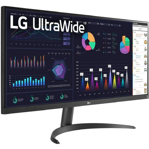 Monitor LG UltraWide 34WQ500-B, 86,36 cm (34"), 2560 x 1080 (QHD), IPS, 400 cd/ m2, 21 : 9, 5 ms, 100 Hz, HDMI, USB-C, črn, črna