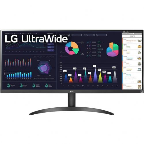 Monitor LG UltraWide 34WQ500-B, 86,36 cm (34"), 2560 x 1080 (QHD), IPS, 400 cd/ m2, 21 : 9, 5 ms, 100 Hz, HDMI, USB-C, črn, črna