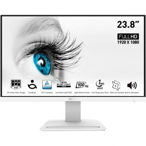 Monitor MSI Pro MP243XWDE, 60cm (24"), FHD, 16:9, IPS,300cd/m2, 100Hz,HDMI, DP, srebrna