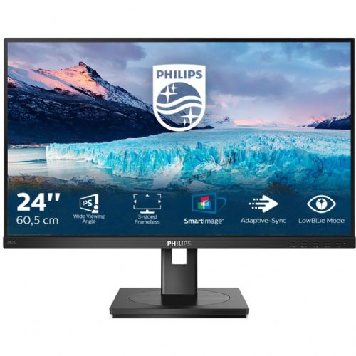 Monitor Philips S-Line 242S1AE 60,5 cm (23,8"), 16:9 4 ms HDMI DVI VGA DisplayPort VESA Pivot zvučnik Full HD, crni