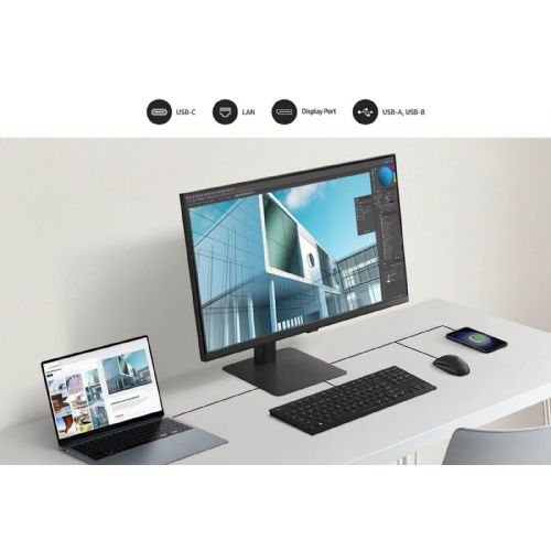 Monitor Samsung B2B S80UD 68,58 cm (27,0"), 3840 x 2160 (4K UHD), IPS, 350cd/m2, 16:9, DP, HDMI, 3xUSB, USB-C 90W, črna (LS27D800UAUXEN)